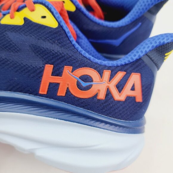 Hoka One One Men's Dazzling Blue Red Clifton 9 Athletic Running Shoes Size 11.5D - Picture 6 of 8